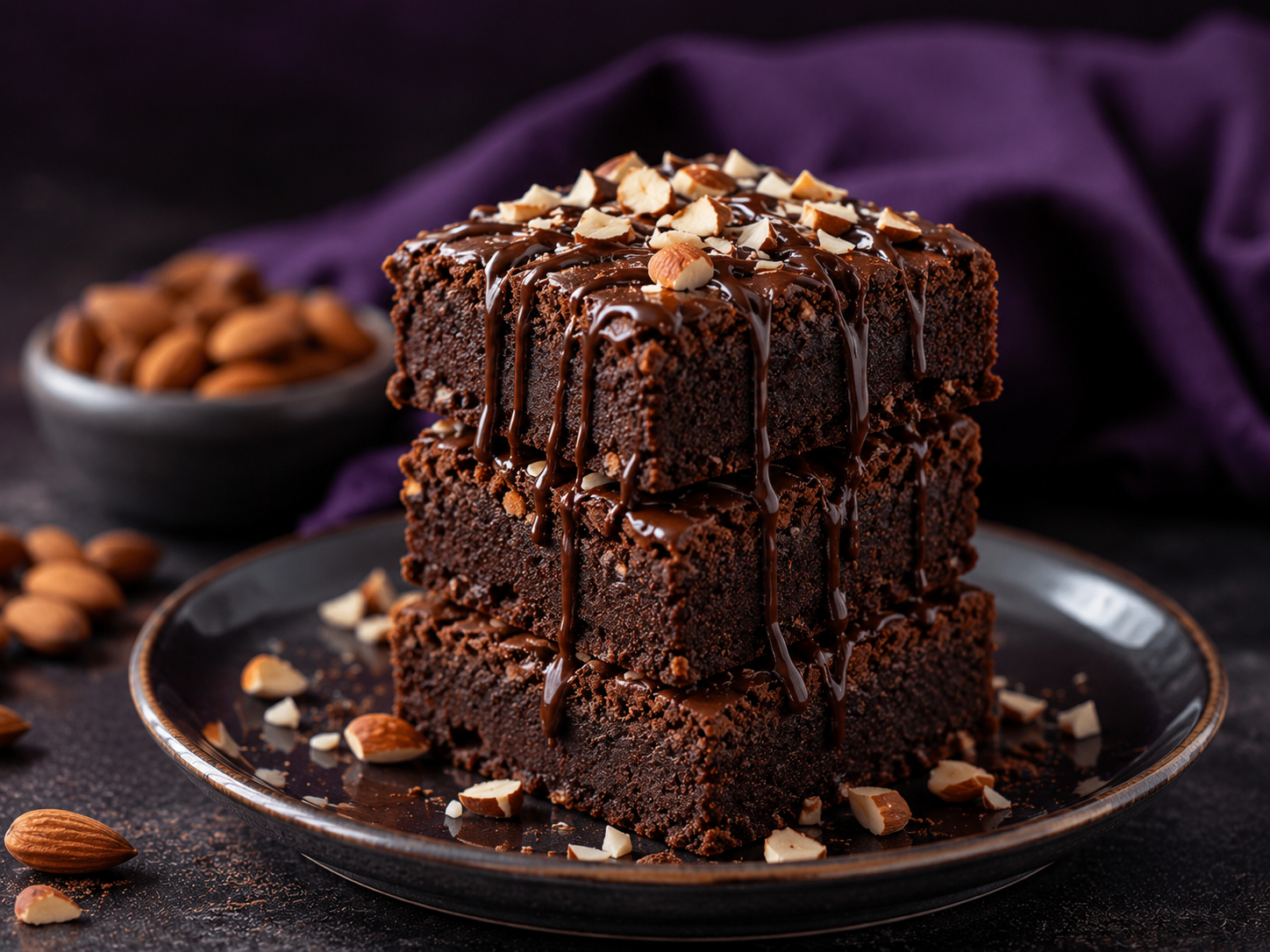 Brownie de amêndoas sem glúten