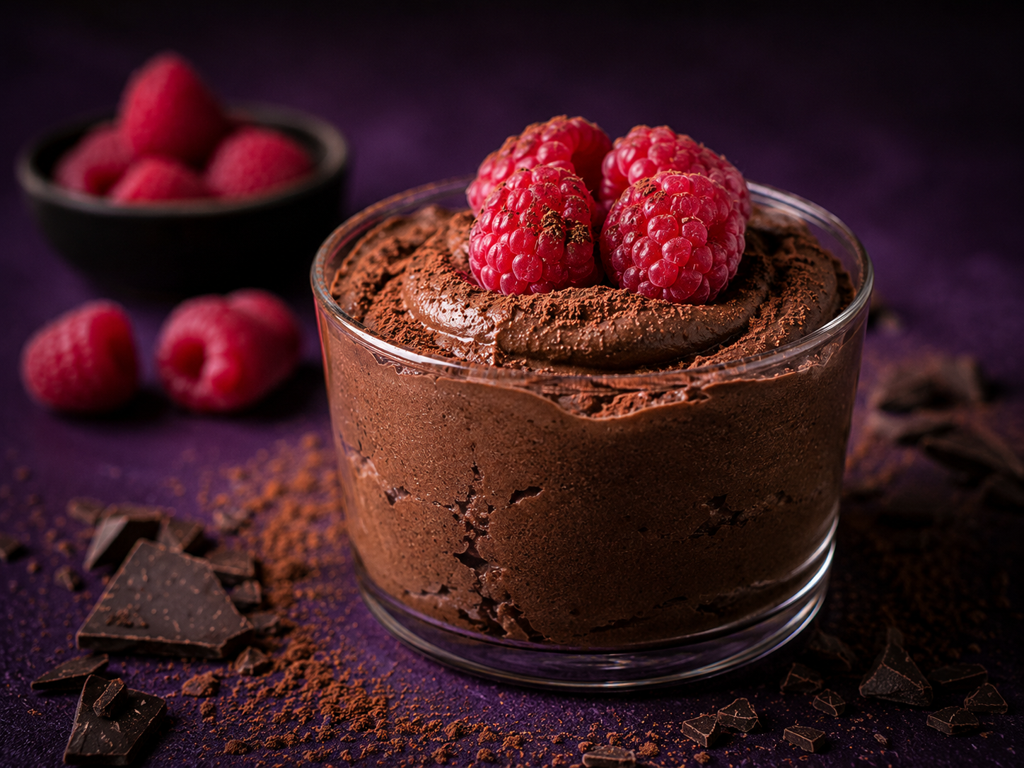 Mousse de chocolate sem açúcar